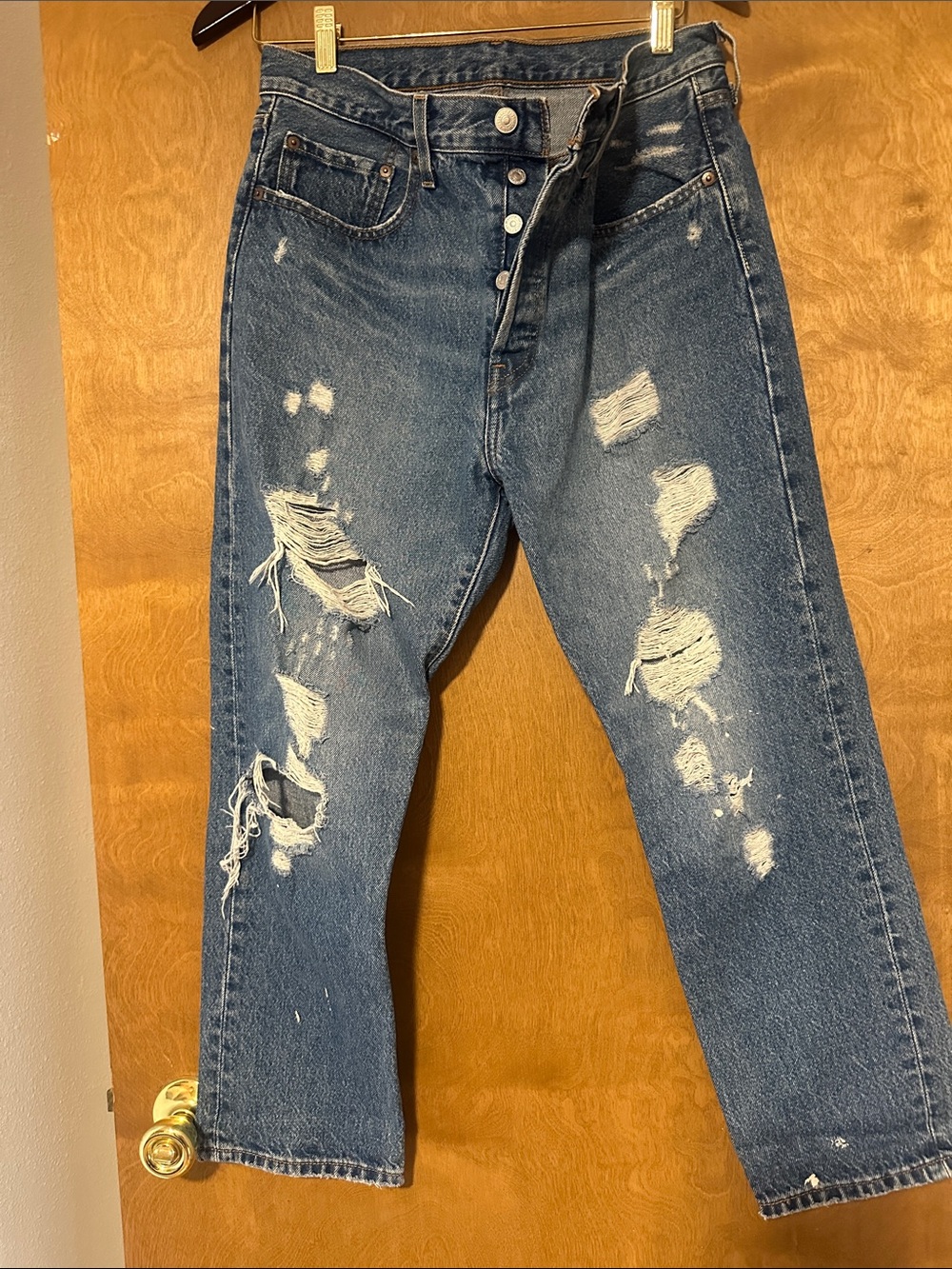 Levi's Men's Distressed Blue Straight Jeans